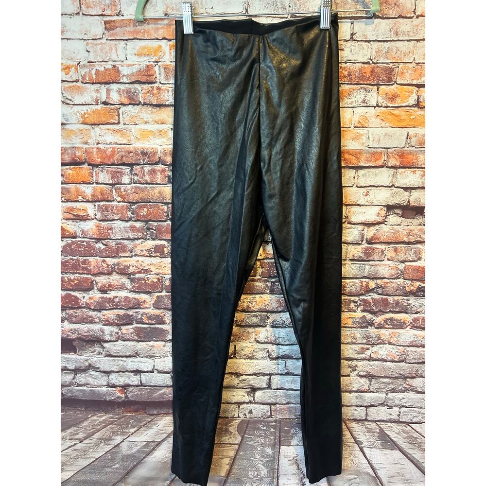 Commando faux leather leggings perfect control black pants women's size medium